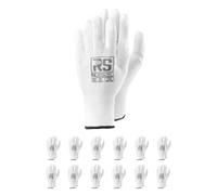 RS ULTRA TEC/Assembly Gloves, Work Gloves Made of Nylon and Polyurethane, Size 09, 12 Pairs, White, Assembly Gloves, Soft Nylon Glove with a Polyurethane Coating