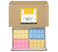 RS Wellness Highly Scented Sweet Scented Wax Melts - 4 x Snap Bar Box - Bubblegum. Tutti Frutti, Monkey Farts and Strawberry Bon Bon - Handpoured Soy Wax