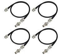 RS Wireless Mic Coaxial Antenna Extension Cable BNC-Bulkhead Connector (4 Pack)