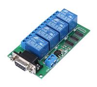 RS232 Relay Board 4Ch Remote Control Switch with RS232 DB9 Female Interface for Car Motor and Smart Home Garage Door