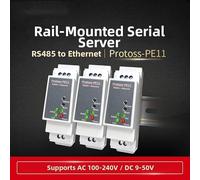 RS485 To Ethernet Converter Device Server Protoss PE11-M, For Industrial Network Communication, For MQTT/TCP/UDP/HTTP WebSocket Protocols, DIN-rail Mounting
