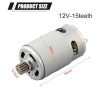RS550 Motor 13 Tooth/15 Tooth Replacement for Bosch Cordless Drill TSR1080-2-LI GSR120LI 12V 14.4V, Metal Gear 38mm Diameter 56mm Length