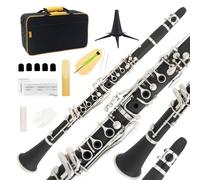 Rsasi Bb Clarinet - Band Clarinet for Beginner, with, Mouthpiece, Hard Case Bag and Cleaning Kit(Black)