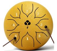Rsasi Panda Steel Tongue Drum, 6 Inch 8-Note C Tone, Rain Drum for Meditation, Yoga & Mindfulness, Ideal Gift for Music Lovers(Yellow, 6 Inch 8 Note)