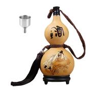 RSBFER Natural Dried Gourd Water Bottle - Handcrafted Leak-Proof Decorative Flask for Liquors/Wine, Daily Drinking Use, Outdoor,500ml