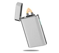 RSBYE Electric Arc Lighter Rechargeable USB C Lighter Electric Plasma Lighters Windproof Lighters Fancy Cool Lighteres for Candles, Fireworks, Incense (Matte Silver)