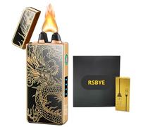 RSBYE Electric Lighter Dragon Lighter Plasma Lighters Arc Flame Lighters USB Rechargeable Lighterss Candle Lighterss Butane Free with LED Battery Indicator,Gift for Men (Dragon)