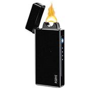 RSBYE Electric Lighter Windproof Flame Lighter Plasma Big Arc Lighters USB Rechargeable Cool Lighters with LED Battery Indicator for Candle (Matte Black)