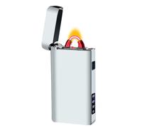 RSBYE Electric Lighters Rechargeable USB C Lighter Big Arc Plasma Torch Lighters Electronic Windproof Lighter with Gift Box for Men, Women, (Characteristic Silver)