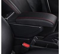 RSFIL Car Armrests Car Armrest Box For Ford For Fiesta MK7 2009-2019 Centre Console Box With Cup Holder Car Retrofit Interiors Accessories (Color : B Black Red)