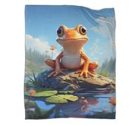 RsfiL Cartoon Frog Throw Blanket for Kids Adult Flannel Fleece Blankets Plush Lightweight Warm 3D Printed Blanket Boys Girls All Season Couch Sofa Décor 50x60inch(127x152cm)