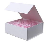 Rsgift 3 Packs White Gift Box with Lids,9.7x7.2x3.3 Inch Gift Boxes for Presents,Magnetic Closure boxes for Wedding,Birthday,Graduation Packaging