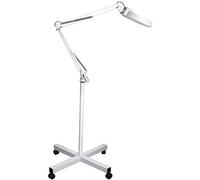 RSGK 10X Magnifying Floor Lamp, LED Lamp Stand Magnifier Lamp, Folding Magnifying Glass with 4 Wheels, Adjustable Beauty Light for Professional Use & Beauty Manicure