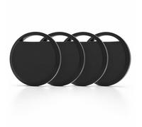 RSH Air Tracker Bluetooth Tag Item Finder, Key Finder Compatible with Apple Find My APP (iOS Only) Replaceable Battery, for Keys, Wallets, Bags & Luggage (Black, 4 Pack)