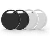 RSH Air Tracker Tag Bluetooth Item Finder, Compatible with Apple Find My APP (iOS Only) Replaceable Battery, IP67 Waterproof, for Keys, Wallets, Bags & Luggage (Black+white, 4 Pack)