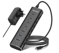 RSHTECH 36W Powered USB C Hub, 7-Port (4C+3A) USB-C 3.2 10Gbps Data Hub