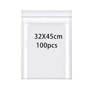 Rshuhx 100pcs Plastic Bags 32cmX45cm 160μm Resealable Plastic Bags Grip Seal Bag Heavy Duty Thicken Sealable Bag Suitable for Books Clothes Hats Scarves Shoes Travel Storage