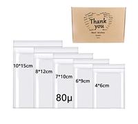 Rshuhx 500pcs Small Plastic Bags Sealable Clear Grip Seal Bags Heavy Duty Thicken 160μm Multiple Size Little Bag Handy for Classification Storage Nuts Cookies Jewellery Seeds Screw