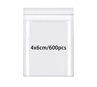 Rshuhx Clear Resealable Plastic Bag Small Sealer Storage Bag Thicken 160μm 600pcs 4cm x 6cm Plastic Pouch for Classification Small Items Candy Parts Toys Vitamins
