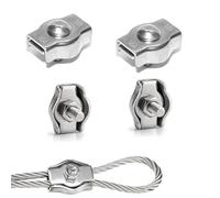 Rshuhx M10 Wire Rope Clip Clamp 304 Stainless Steel Cable Clip Wire Rope Cable Clamp for Rigging Ropes and Tension Cable Garden Tensioning Awning Fixed Clothesline Tensioner 4pcs
