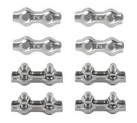 Rshuhx M2 Duplex Clamp 304 Stainless Steel Heavy Duty Wire Rope Clips Duplex Bolt Cable Clamp for Wire Rope Clotheslines Fixed Patio Hanging Sun Sails 8PCS