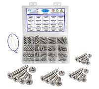 Rshuhx M3 M4 M5 M6 Cross Countersunk 304 Stainless Steel Machine Screws Bolts and Nuts Flat Head Phillips Screw Fastener Repair Tools Assortment Kit 320PCS for Baby Crib Headboards Chairs Furniture