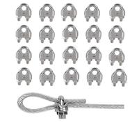 Rshuhx M4 Wire Rope Clip Clamp 20pcs 304 Stainless Steel Cable Clip U Bolt Saddle Wire Rope Cable Clamp for Rigging Rope and Tension Cable Garden Tensioning Wire Ropes Industry Household