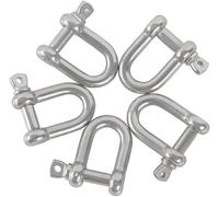 Rshuhx M8 D Shackles 304 Stainless Steel D Ring Shackle Lock D Links Hook Shackle Clip D-Shackle Ring for Heavy Duty Construction,Chain Link Tow 6PCS