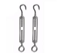 Rshuhx M8 Turnbuckle Wire Tensioner 304 Stainless Steel Adjustable Turnbuckle Hook and Eye Rope Cable Tension for Rope Tightener Garden Wire ClotheslineTensioner Heavy Duty Sun Shade Sail Fixing 2pcs
