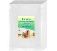 Rshuhx Vacuum Sealer Bags for Food Savers, 17cm x 25cm (Small), 100pcs - Leakproof, BPA-Free, Compatible with Most Vacuum Sealers and Meal Prep Ideal for Meat, Fish, Fruits, and Vegetables