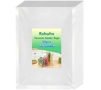 Rshuhx Vacuum Sealer Bags for Food Savers, 20cm x 30cm (Medium), 50pcs - Leakproof, BPA-Free, Compatible with Most Vacuum Sealers and Meal Prep Ideal for Meat, Fish, Fruits, and Vegetables