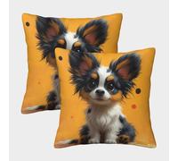 RSIUUODNF Border Collie Throw Pillow Cases( Pack of 2) Cushion Cute Little Dog Covers Square Invisible Zipper Washable Throw Pillow Cover Pillow Case for Living Room,Bedroom 45x45cm