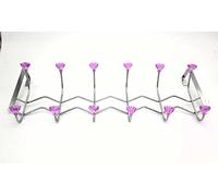 RSK Goods Crystal Diamond Metal Over Door Hanger / 12 Hook Rack (5 Colours Available) (Purple)
