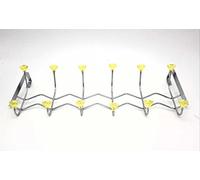 RSK Goods Crystal Diamond Metal Over Door Hanger / 12 Hook Rack (5 Colours Available) (Yellow)
