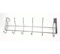 RSK Goods Lightweight Over Door Hook Rack - 12 Double Hooks Hanger for Towels, Coats, Bags - Chrome Door Organizer, Easy Install No Drilling