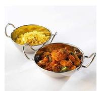RSK Goods Stainless Steel Balti Dish Set | 15cm Mirror Finish Curry Serving Bowls with Dual Handles | Ideal for Indian Cuisine, Restaurants & Home Dining | Oven Safe Karahi | 570ml / 20oz (2)