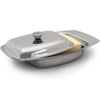 RSK Goods Stainless Steel Butter Dish with Lid, Silver Butter Container, Cheese Plate, 500ml Capacity, 250g Butter, Kitchenware Dinnerware Serveware Cooking Dish