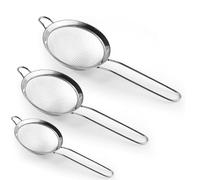 RSK Goods Stainless Steel Fine Wire Mesh Strainer - Heavy Duty Sieve with Handle - Ideal for Tea, Pasta, Flour, Oil & More -Colander, Sifters- Rustproof, Dishwasher Safe (6cm+10cm+15.5cm+22cm)