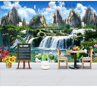 rskjdghshd Flowing Water Brings Wealth and Welcomes Guests,Pine Landscape Painting Decorative Painting-250Cmx175Cm