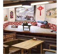 rskjdghshd Northeast Farmhouse Wallpaper Rural Snow Village Snow Scene Fake Window Large Flower Cloth Decorative Painting Killing Pig Vegetable Iron Pot Stew Wallpaper-300Cmx210Cm