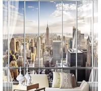 rskjdghshd Photo Wallpaper Custom 3D Stereo The Window New York City Landscape Wall Mural Office Living Room Decor Wallpaper-400Cmx280Cm