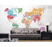 rskjdghshd Simple world map wallpaper decoration painting restaurant cafe mural, 3D, 300x210cm