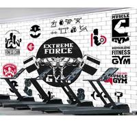 rskjdghshd Wallpaper Brick Wall Fitness Club Sports Decoration Painting Coffee Shop Restaurant Mural, 3D, 400x280cm