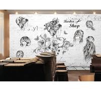 rskjdghshd Wallpaper Brick Wall Hand-Painted Beauty Salon Decorative Painting Coffee Shop Restaurant Mural, 3D, 400x280cm
