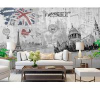 rskjdghshd Wallpaper Classical Architecture Brick Wall Art Bedroom Living Room Decorative Painting Coffee Shop Restaurant Mural, 3D, 150x105cm