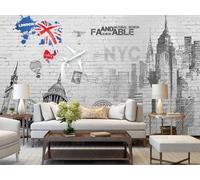 rskjdghshd Wallpaper Classical Architecture Brick Wall Urban Art Living Room Decorative Painting Coffee Shop Restaurant Mural, 3D, 430x300cm