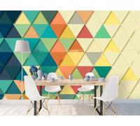 rskjdghshd Wallpaper Gradient Color Triangle Geometric Pattern Living Room Decoration Painting Coffee Shop Restaurant Mural, 3D, 300x210cm