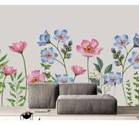 rskjdghshd Wallpaper Hand-Painted Abstract Plant Flower Background Wall Mural for Living Room, Bedroom, Cafe, 3D, 350x245cm