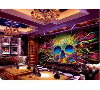rskjdghshd Wallpaper Hand-Painted Colorful Colorful Graffiti Music Theme Bar Western Restaurant Background Wall Mural Afternoon Tea Coffee Shop Wallpaper,3D,300x210cm