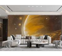 rskjdghshd Wallpaper Modern Abstract Art Beautiful Starry Sky Saturn Wheel Night Scene Painting TV Sofa Living Room Background Wall Dining Room Bedroom Study Room Mural,3D,400x280cm